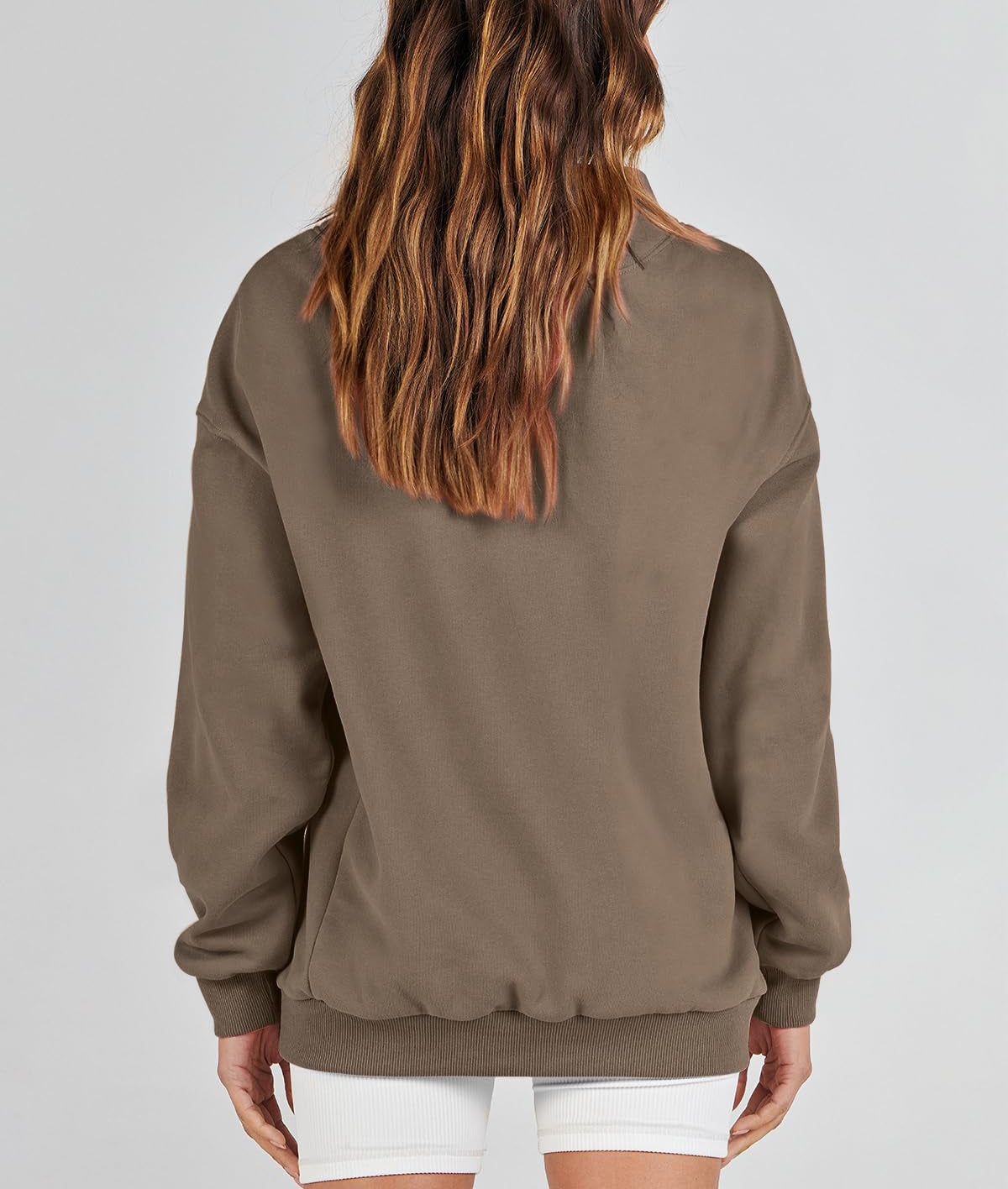 Sweat-shirt Oversize à Col Montant Fendu pour Femme