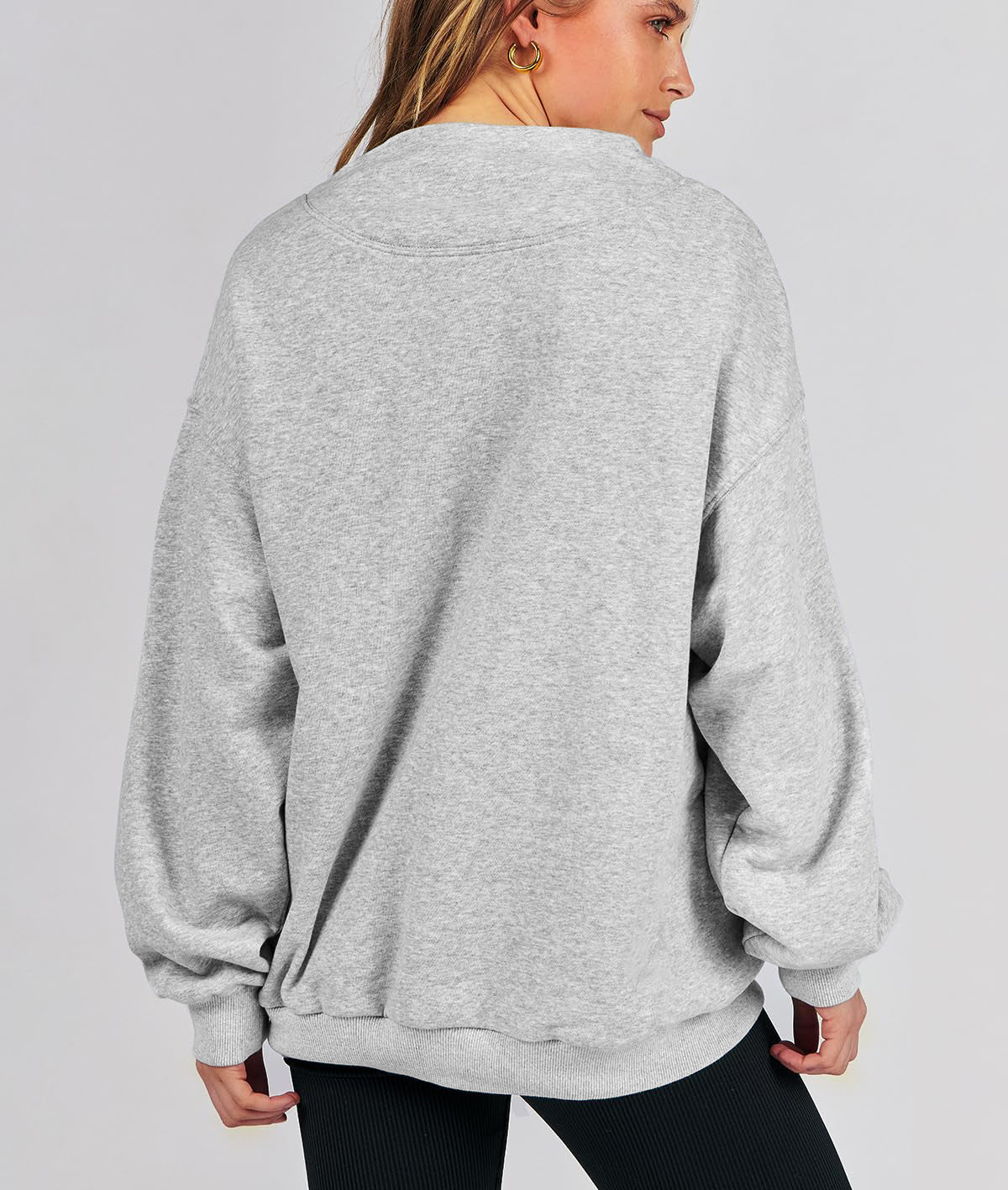 Sweat-shirt Oversize à Col Montant Fendu pour Femme